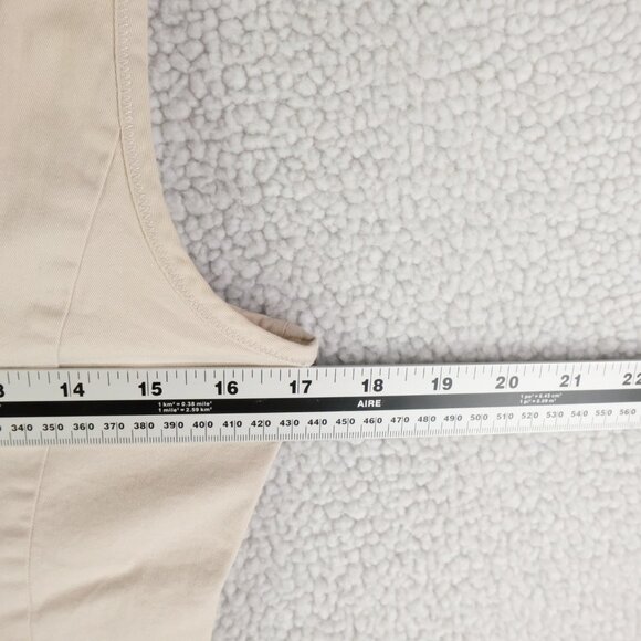 Prada Dress Womens Size 46 Beige Fitted Sheath Sleeveless Midi Back Zip Italy - Picture 7 of 13